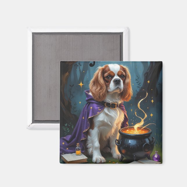 Cavalier King Charles Spaniel Whimsical Halloween Magnet (Vorderseite/Rückseite)