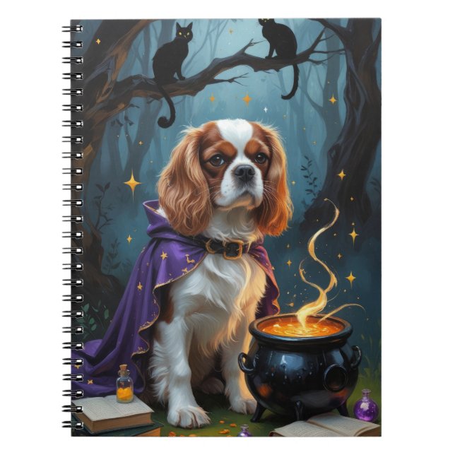 Cavalier King Charles Spaniel Whimsical Halloween Notizblock (Vorderseite)