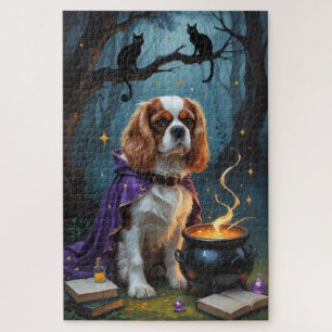 Cavalier King Charles Spaniel Whimsical Halloween Puzzle
