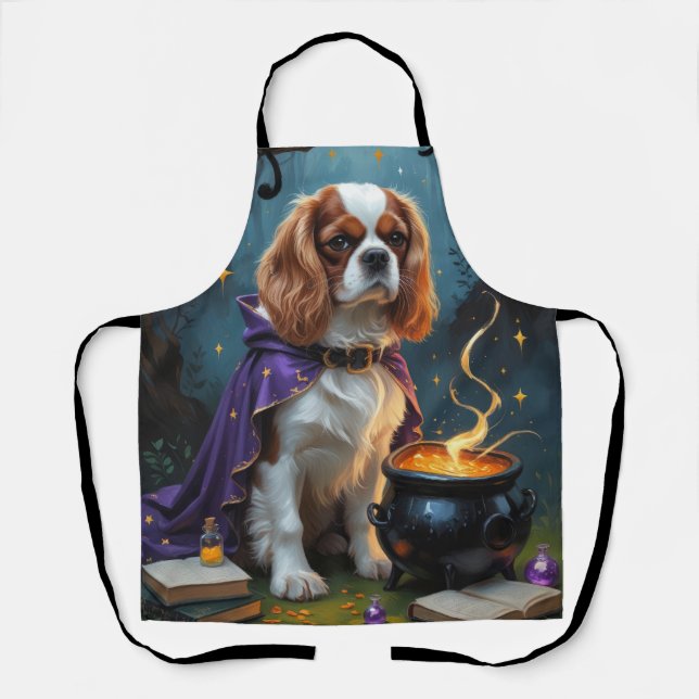 Cavalier King Charles Spaniel Whimsical Halloween Schürze (Vorderseite)