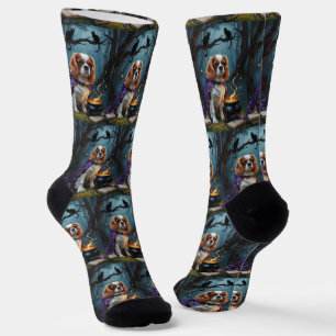 Cavalier King Charles Spaniel Whimsical Halloween Socken
