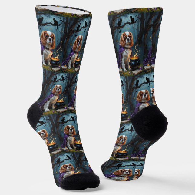 Cavalier King Charles Spaniel Whimsical Halloween Socken (Gewinkelt)