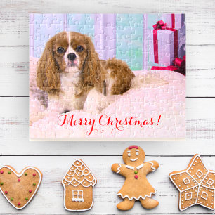 Cavalier King Charles Spaniel zu Weihnachten mit G Puzzle