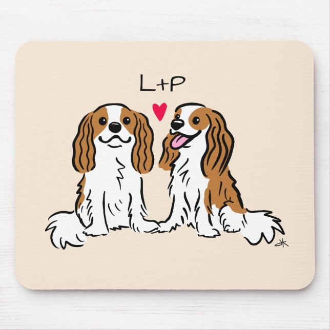 Cavalier King Charles Spaniels Hunde mit Ihrem Tex Mousepad (Vorne)