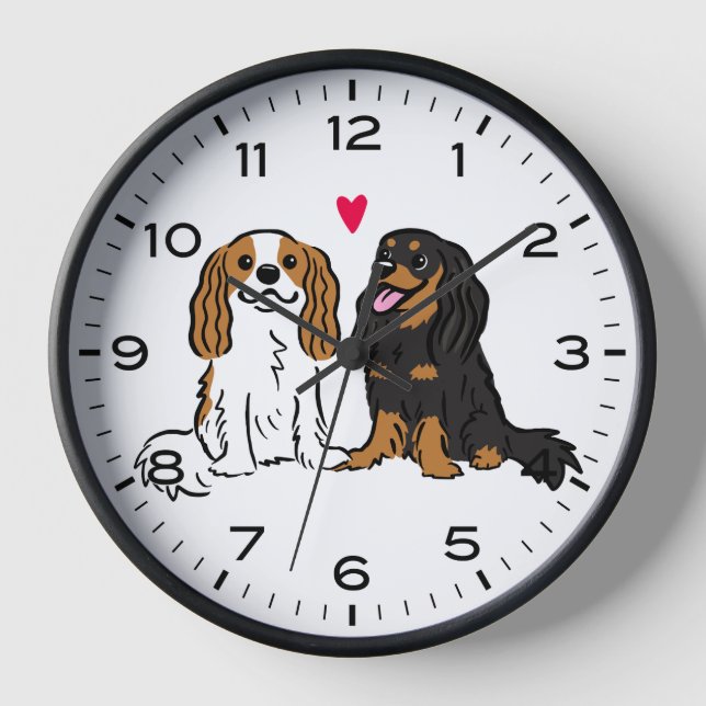 Cavalier King Charles Spaniels Niedlich Hunde Uhr (Vorderseite)