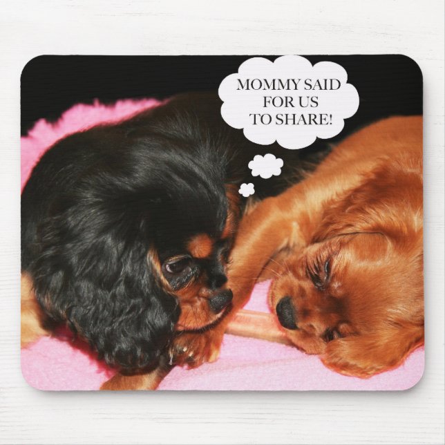 Cavalier King Charles Spaniels Puppies Mousepad (Vorne)