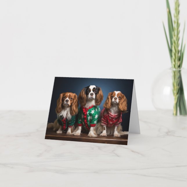 Cavalier King Charles Spaniels Weihnachtskarte Karte (Vorderseite)