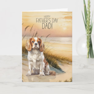 Cavalier King Charles Sunset Beach Vater-Tag Feiertagskarte
