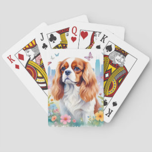 Cavalier King Charles Vintage Tier Natur Stadt Spielkarten