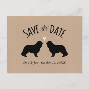 Cavalier King Charles Wedding Save the Date Ankündigungspostkarte