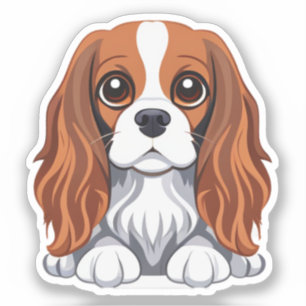 Cavalier King Charts Aufkleber illustriert