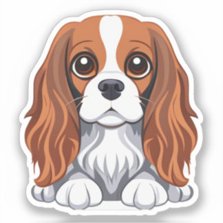 Cavalier King Charts Aufkleber illustriert