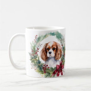 Cavalier King Christmas Wreath Festivals Kaffeetasse