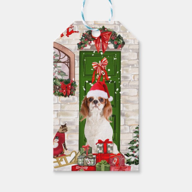 Cavalier King Dog Christmas Geschenkanhänger (Vorderseite)