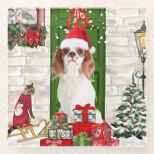 Cavalier King Dog Christmas Glasuntersetzer