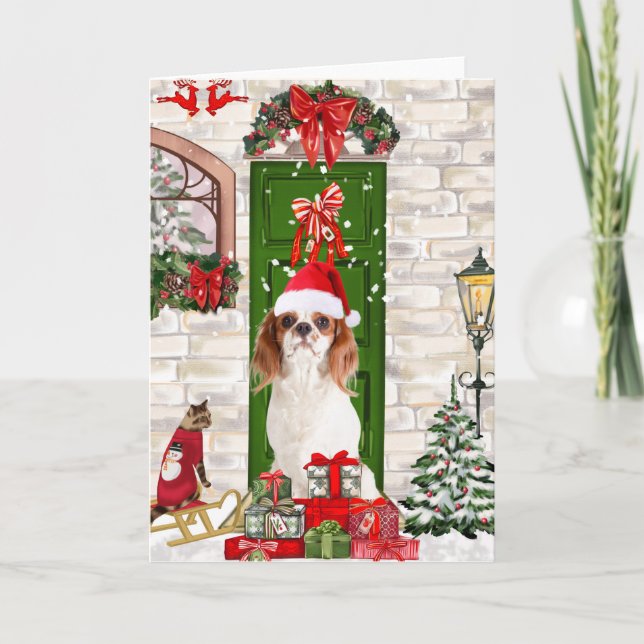 Cavalier King Dog Christmas Karte (Vorderseite)