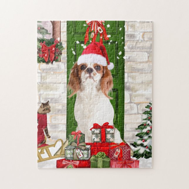 Cavalier King Dog Christmas Puzzle (Vertikal)