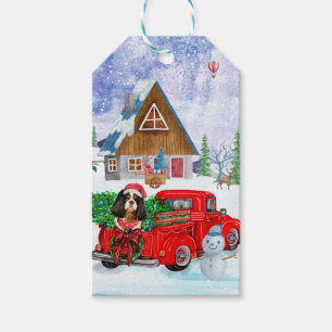Cavalier King Dog in Christmas Delivery Truck Schn Geschenkanhänger