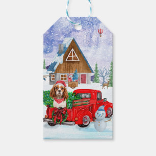 Cavalier King Dog in Christmas Delivery Truck Schn Geschenkanhänger