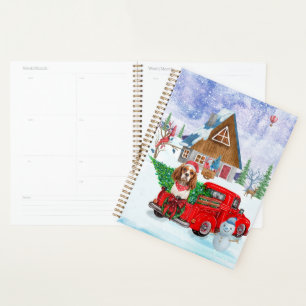 Cavalier King Dog in Christmas Delivery Truck Schn Planer