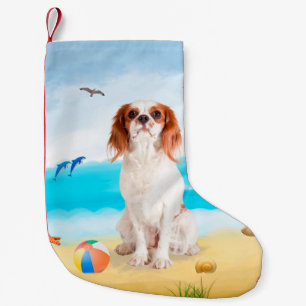 Cavalier King Dog on Beach Kleiner Weihnachtsstrumpf