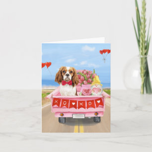 Cavalier King Dog Valentine's Day Lkw Herz Karte