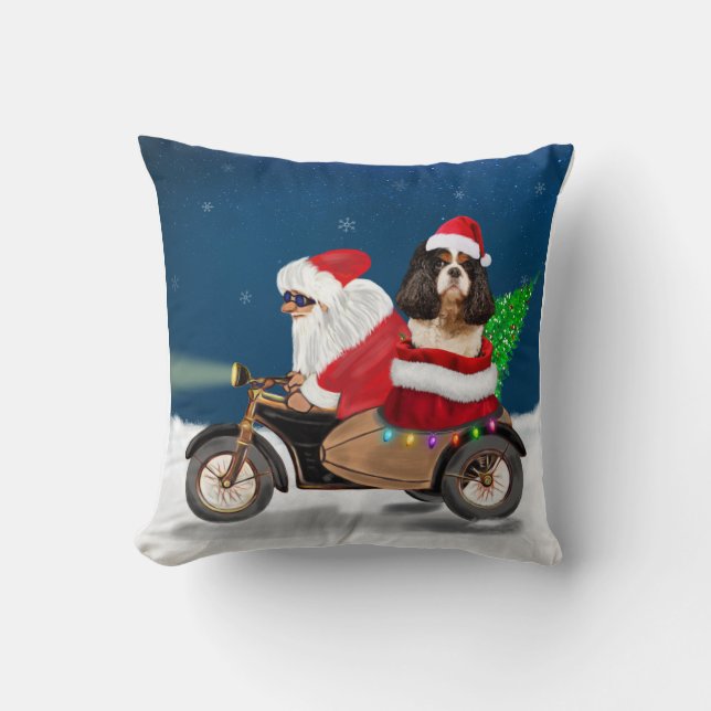 Cavalier King Dog Weihnachtsmann Kissen (Vorderseite)