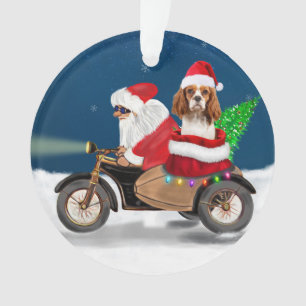 Cavalier King Dog Weihnachtsmann Ornament