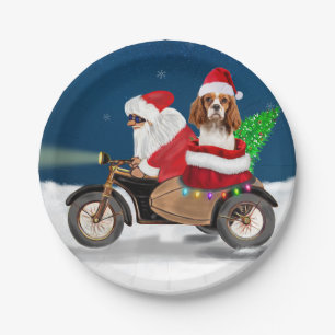 Cavalier King Dog Weihnachtsmann Pappteller