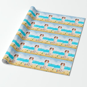 Cavalier King Hund am Strand Geschenkpapier