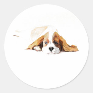 Cavalier King Hund Aufkleber, Süßes Geschenk Runder Aufkleber