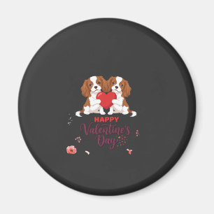 Cavalier King Hund Frohen Valentinstag Floral Magnet