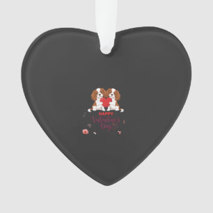 Cavalier King Hund Frohen Valentinstag Floral Ornament