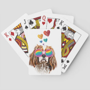 Cavalier King Hund mit Herzen Valentinstag Spielkarten