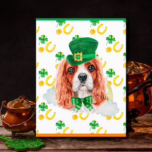 Cavalier King Hund Shamrock St. Patricks Tag Feiertagspostkarte