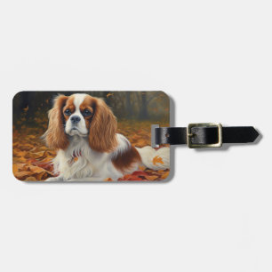 Cavalier King im Herbst Leaves Fall Inspiriert Gepäckanhänger