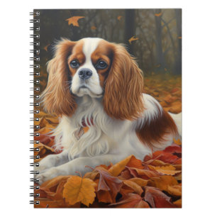 Cavalier King im Herbst Leaves Fall Inspiriert Notizblock