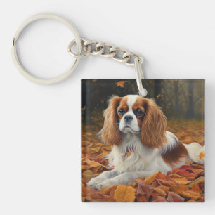 Cavalier King im Herbst Leaves Fall Inspiriert Schlüsselanhänger