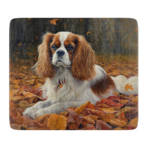 Cavalier King im Herbst Leaves Fall Inspiriert Schneidebrett