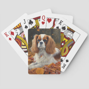 Cavalier King im Herbst Leaves Fall Inspiriert Spielkarten