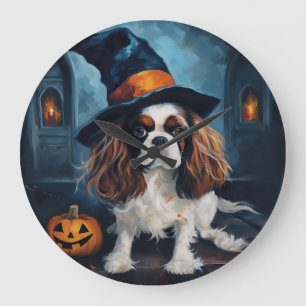 Cavalier King Kürbisse Halloween Gruselig Große Wanduhr