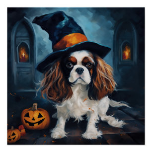 Cavalier King Kürbisse Halloween Gruselig Poster