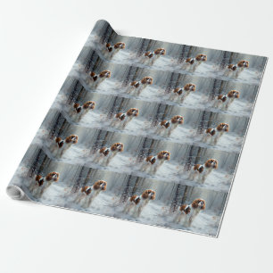 Cavalier King Lass es schneien Weihnachten Gebürst Geschenkpapier