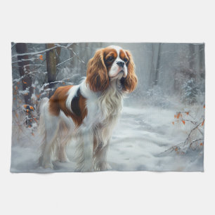 Cavalier King Lass es schneien Weihnachten Gebürst Geschirrtuch