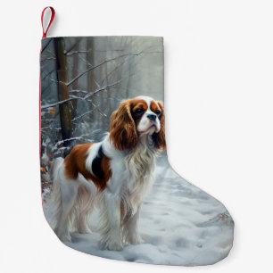 Cavalier King Lass es schneien Weihnachten Gebürst Kleiner Weihnachtsstrumpf
