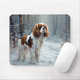 Cavalier King Lass es schneien Weihnachten Gebürst Mousepad
