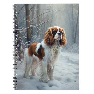 Cavalier King Lass es schneien Weihnachten Gebürst Notizblock