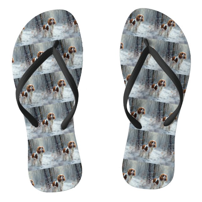 Cavalier King Let It Snow Christmas gebürstet Flip Flops (Fußbett)