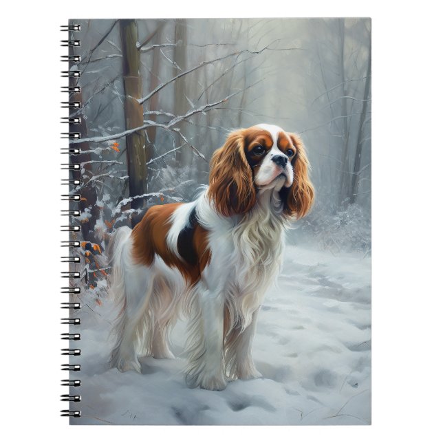 Cavalier King Let It Snow Christmas gebürstet Notizblock (Vorderseite)