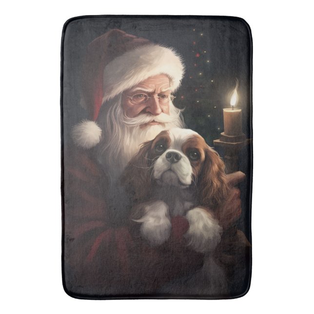 Cavalier King mit Weihnachtsfeiertag Badematte (Vorderseite Vertikal)
